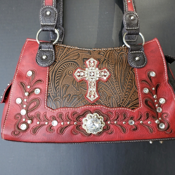 Red Bejeweled Handbag - Picture 2 of 5